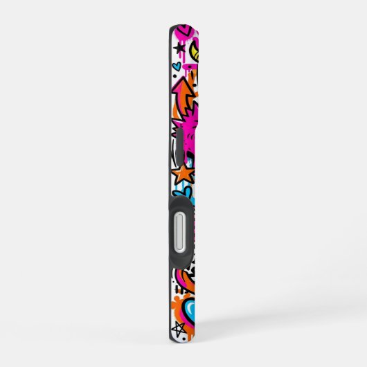 Graffiti Collage Pattern Phone Case iPhone 16 16ケース (右側面)