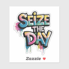 Graffiti Colorful Text Saying Seize The Day シール