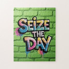 Graffiti Colorful Text Saying Seize The Day ジグソーパズル