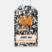 Graffiti Crown ブラック オレンジ サンクス バースデー ギフトタグ (裏面)