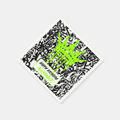 Graffiti Crown Black Green Happy Birthday スタンダードカクテルナプキン (角)