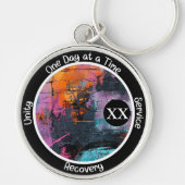 Graffiti Custom Recovery Milestone Gift | Sobriety キーホルダー (正面)
