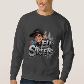 Graffiti Elf with Spray Can – “Elf in the Streets” スウェットシャツ (正面)