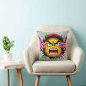 "Graffiti Emoji Rage – Angry Face with Cap and Mid クッション (椅子)