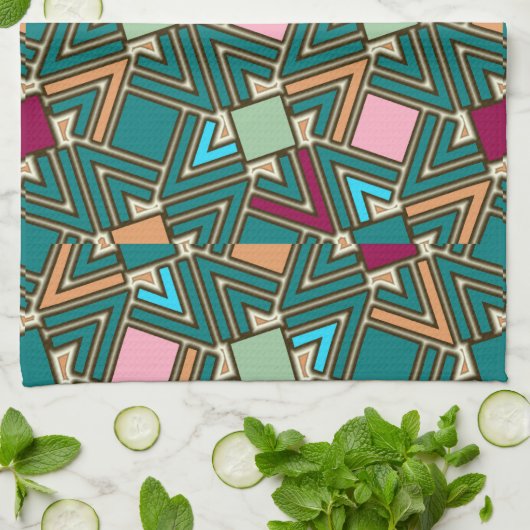 Graffiti Explosion Modern Geometric Pattern  キッチンタオル (折り畳み)