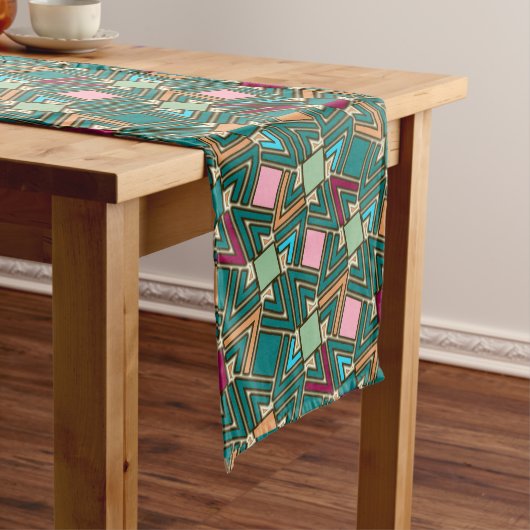 Graffiti Explosion Modern Geometric Pattern  ショートテーブルランナー (インサイチュ)