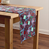 Graffiti Explosion Modern Geometric Pattern  ショートテーブルランナー (インサイチュ)