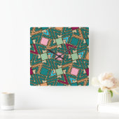 Graffiti Explosion Modern Geometric Pattern  スクエア壁時計 (ホーム)