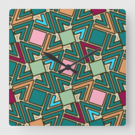 Graffiti Explosion Modern Geometric Pattern  スクエア壁時計