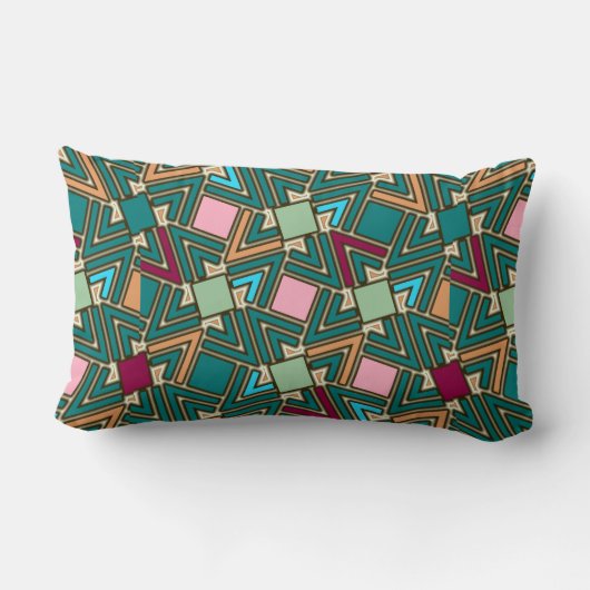 Graffiti Explosion Modern Geometric Pattern  ランバークッション (裏面)