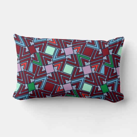 Graffiti Explosion Modern Geometric Pattern  ランバークッション (裏面)