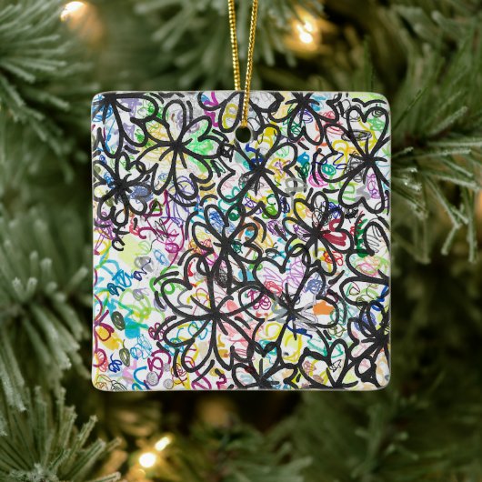 Graffiti Four Leaf Clovers セラミックオーナメント (ツリー)