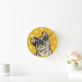 Graffiti French bulldog ラウンド壁時計 (ホーム)