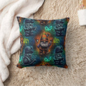 Graffiti Gnome Throw Pillow クッション (ブランケット)