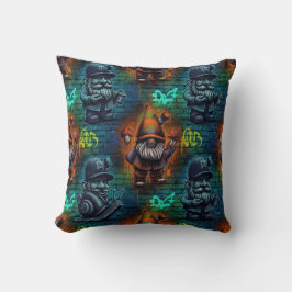 Graffiti Gnome Throw Pillow クッション