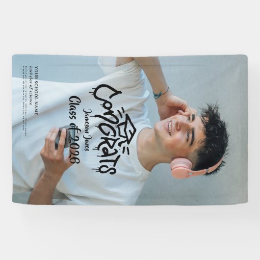 Graffiti Graduate | Custom Photo Graduation Sign 横断幕 (横)