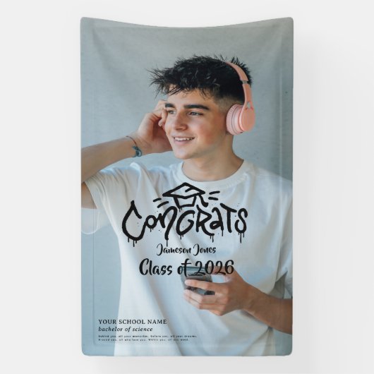 Graffiti Graduate | Custom Photo Graduation Sign 横断幕 (縦)