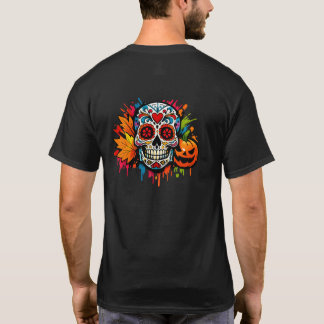 Graffiti GraveGlow™ カラフルハロウィンスカルストリート Tシャツ