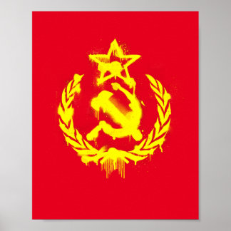 Graffiti Hammer & Sickle Poster ポスター