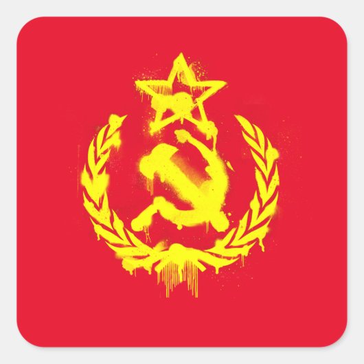 Graffiti Hammer & Sickle Stickers スクエアシール (正面)