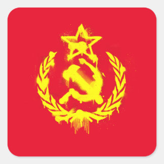 Graffiti Hammer & Sickle Stickers スクエアシール
