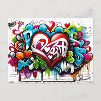 Graffiti Hearts # 1 ポストカード