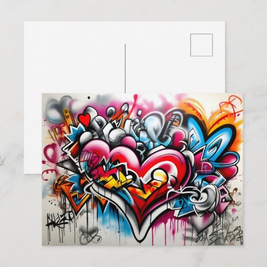 Graffiti Hearts # 5 ポストカード (正面/裏面)