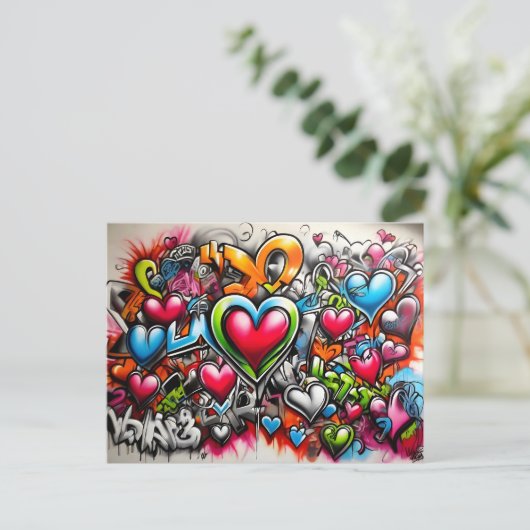 Graffiti Hearts # 7 ポストカード (スタンド正面)