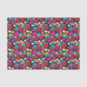 Graffiti Hearts Cool Street Art Modern Patterned 薄葉紙 (正面)