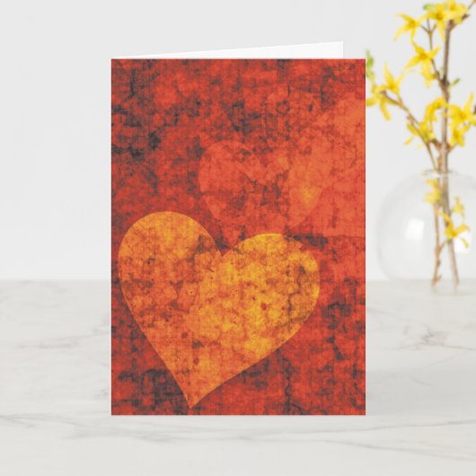 Graffiti Hearts Folded Greeting Card カード (黄色い花)