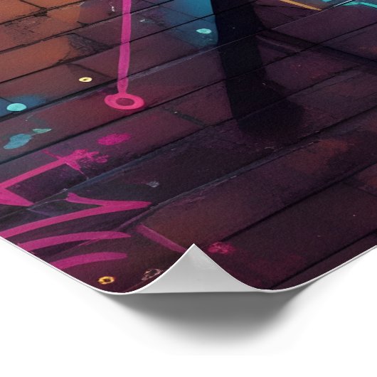 Graffiti inspired Modern Art | Meditating Buddha ポスター (角)