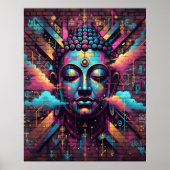 Graffiti inspired Modern Art | Meditating Buddha ポスター (正面)