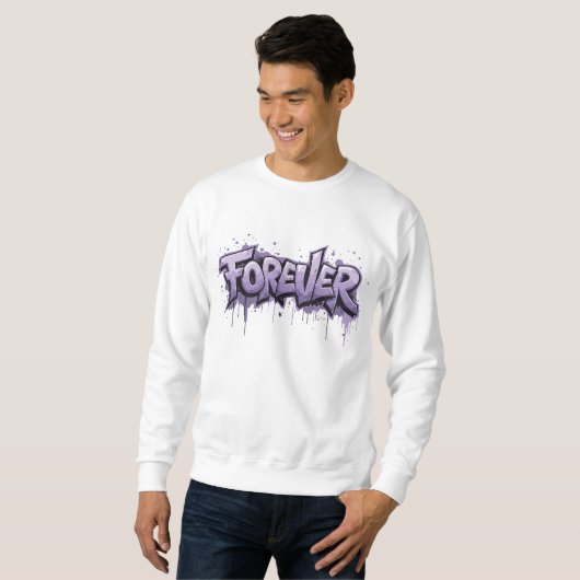 Graffiti Lavender Infinity "FOREVER" スウェットシャツ (正面フル)