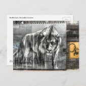 Graffiti Lion, Shoreditch London ポストカード (正面/裏面)