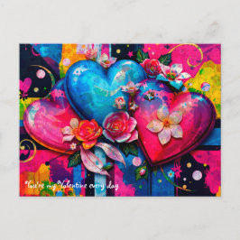 [Graffiti Love} Goth Grunge Valentines Day ポストカード