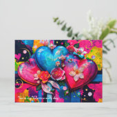 [Graffiti  Love} Goth Grunge Valentines Day Card シーズンカード (スタンド正面)