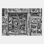 Graffiti Modern Black And White Urban Street Art ラッピングペーパーシート (正面2)