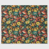 Graffiti Monster Eek ブラックハロウィン (1) ラッピングペーパー (フラット)