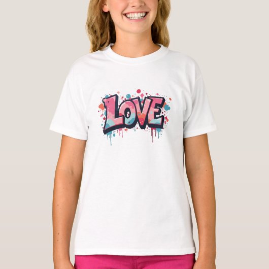 Graffiti Pastel Love Bomb Tシャツ (正面)