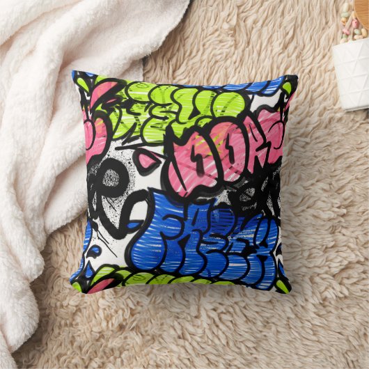 Graffiti Pattern  クッション (ブランケット)