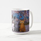 Graffiti Pets Contrast コーヒーマグカップ (正面右)