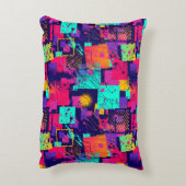 Graffiti print teen abstract pixel art pattern アクセントクッション (裏面(縦))