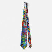 Graffiti print teen pattern background ネクタイ (正面)