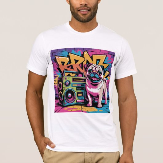 Graffiti Pug Tシャツ (正面)