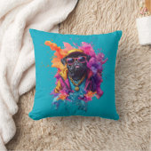 "Graffiti Pug Throw Pillow – Urban Street Art Dog  クッション (ブランケット)