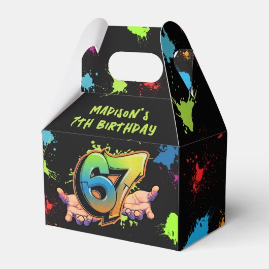Graffiti Six Seven Birthday Favor Box フェイバーボックス (正面サイド)