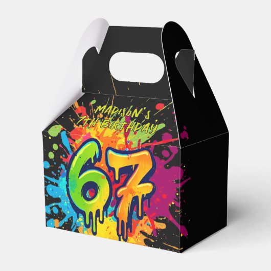 Graffiti Six Seven Birthday Favor Box フェイバーボックス (正面サイド)