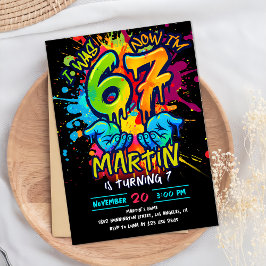 Graffiti Six Seven Birthday Invitation 招待状