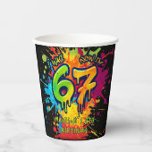  Graffiti Six Seven Kids 7th Birthday Paper Cups 紙コップ (正面)