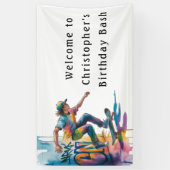 Graffiti Skateboarder Birthday Bash Welcome Sign 横断幕 (縦)